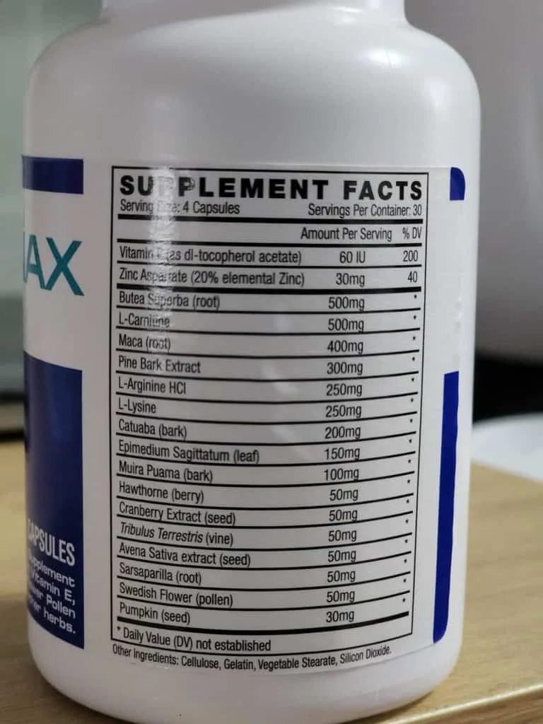 Semenax personal results the ingredients